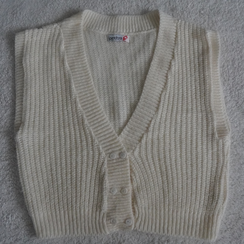 Vintage Pandora Cream Sweater Vest Made In Usa
